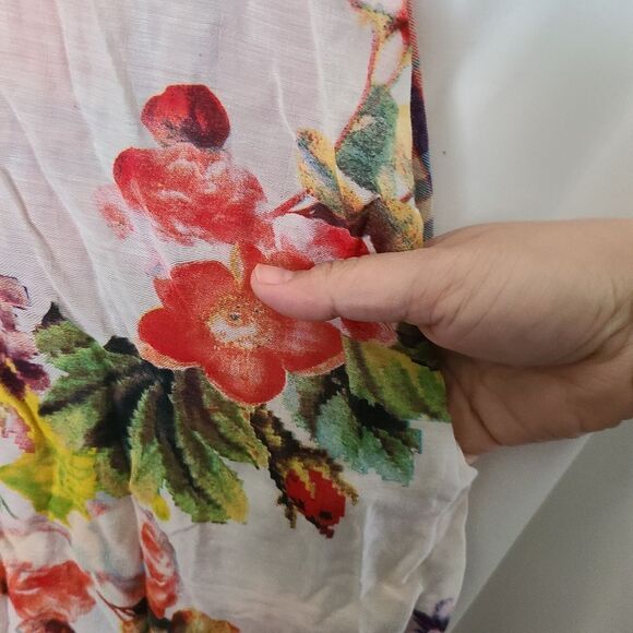 Cyrena Floral/Plaid Button Front Sleeveless Tunic size L - Picture 5 of 6